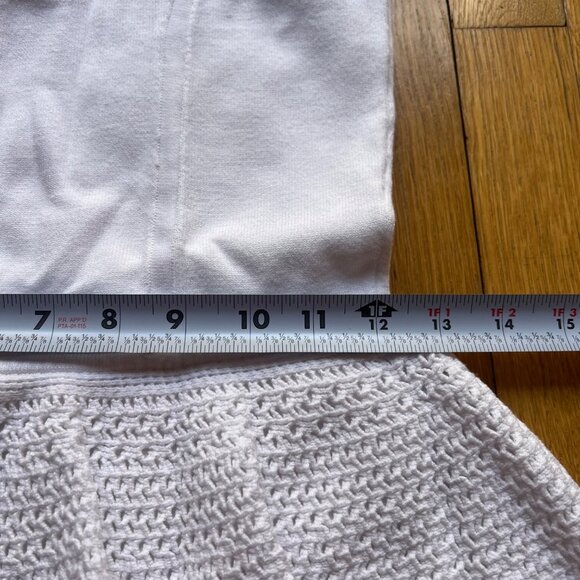 Milly New York Size S White Crochet Trim Sleeveless Knit Bodycon Peplum Dress - Picture 12 of 16